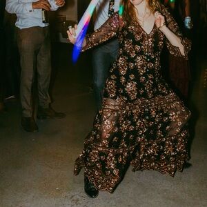 Arnhem Black Floral Maxi Dress